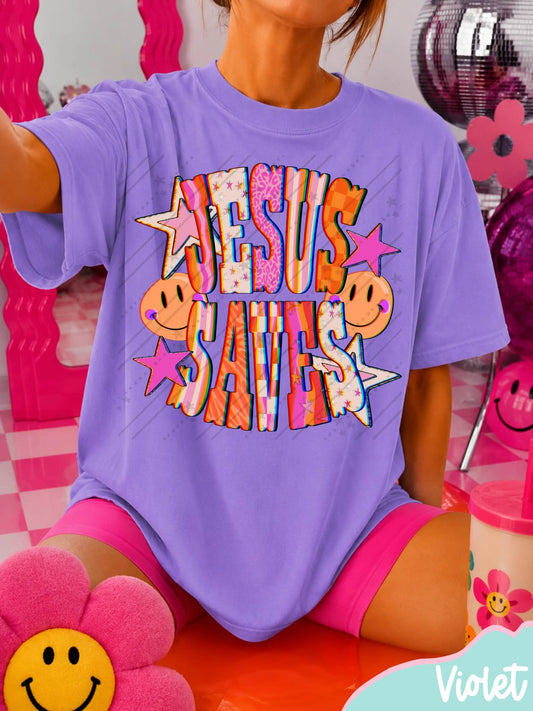 Jesus Saves Pink Curve
