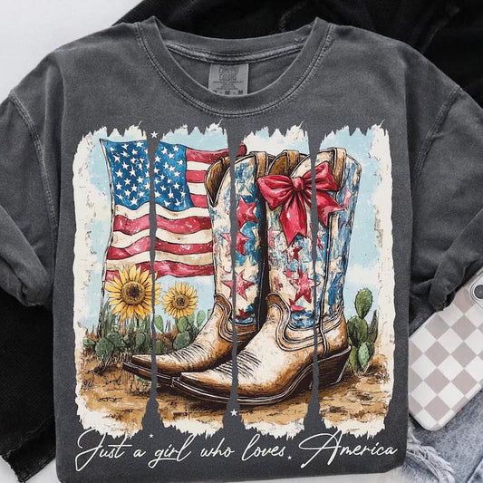 Just Girl Who Love America Boots