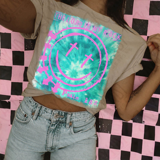 Lord is my Rock- 5- Blue Tie Dye