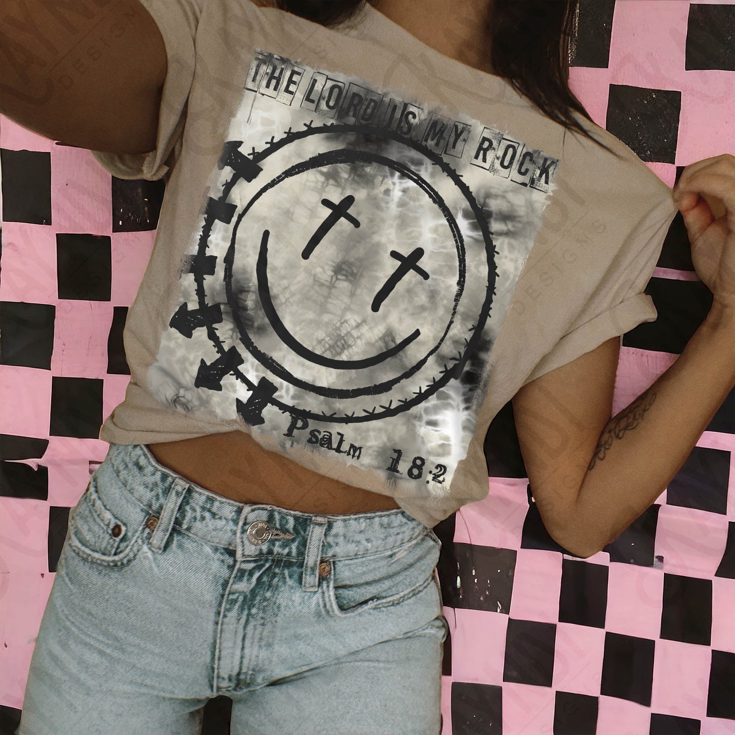 Lord is my Rock- 6 Black Tie Dye