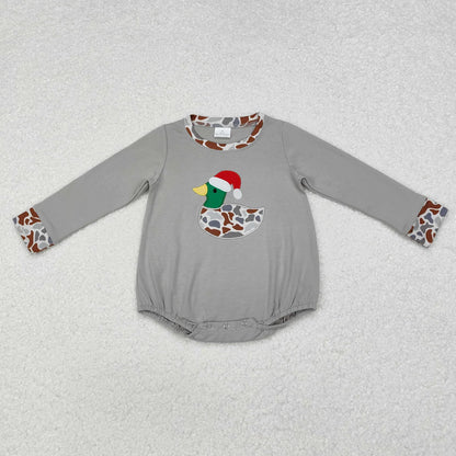Duck with Santa Hat Long Sleeve Bubble