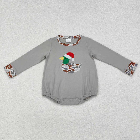 Duck with Santa Hat Long Sleeve Bubble