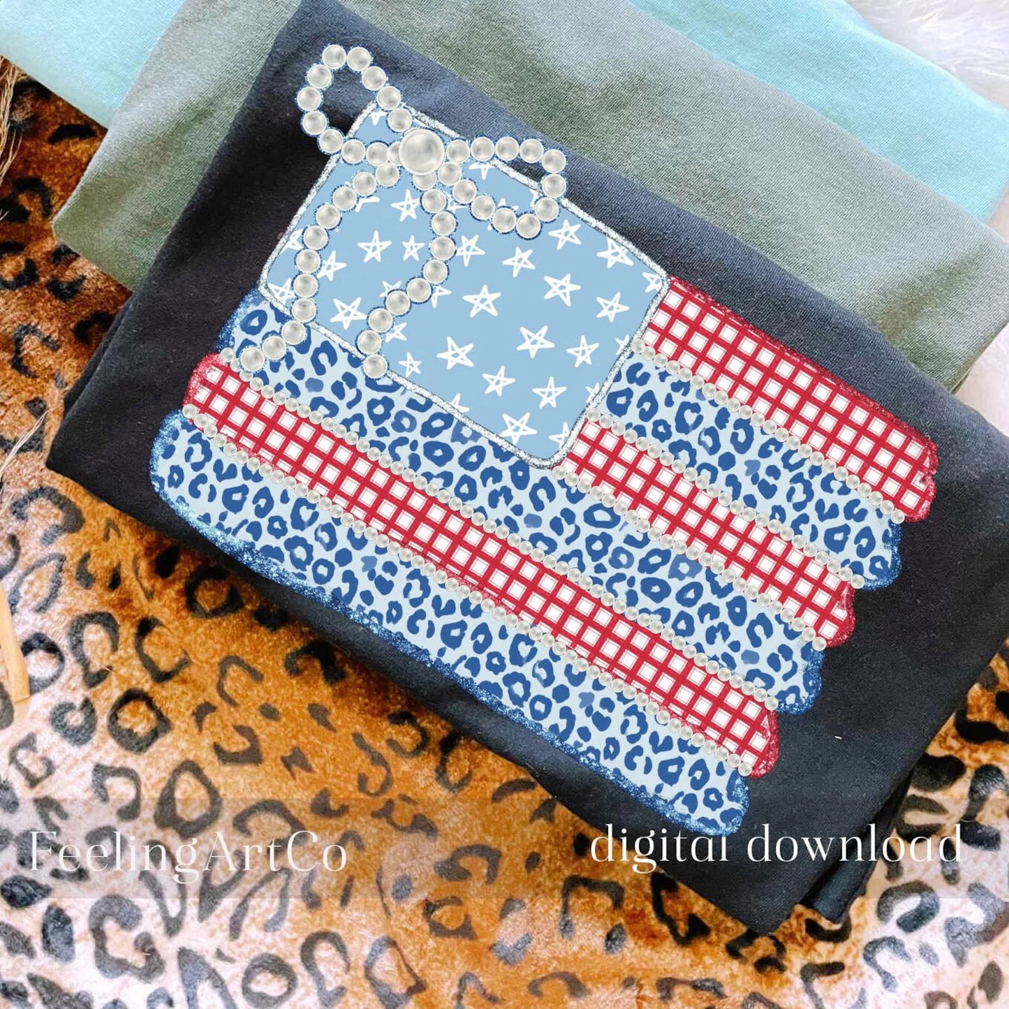 Leopard and Red Plaid Flag