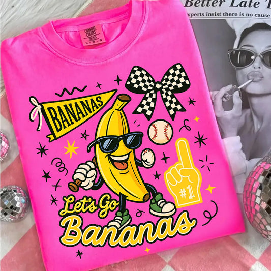 Lets Go Bananas with Checkered Bow