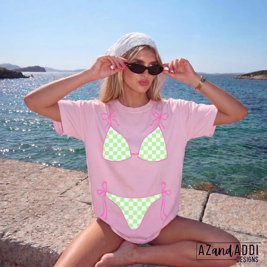 Lime Green and Pink Bikini