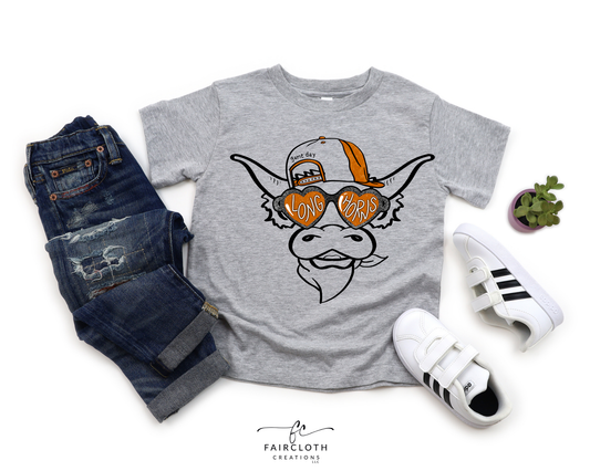 Longhorns with Heart Glasses