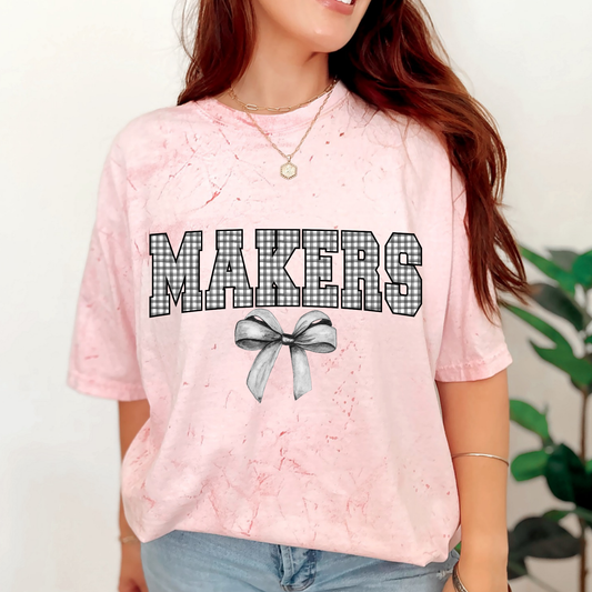 Makers Black Plaid with Bow