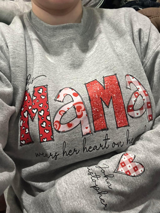 Mama Wears Heart on Sleeve