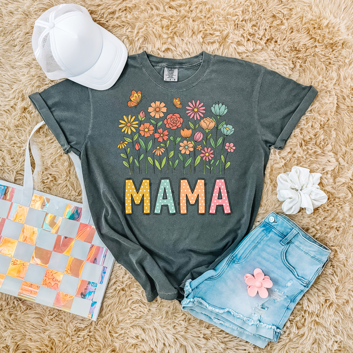 Mama wiwth Flowers Above