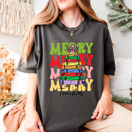 Merry Christmas Crayon Tree