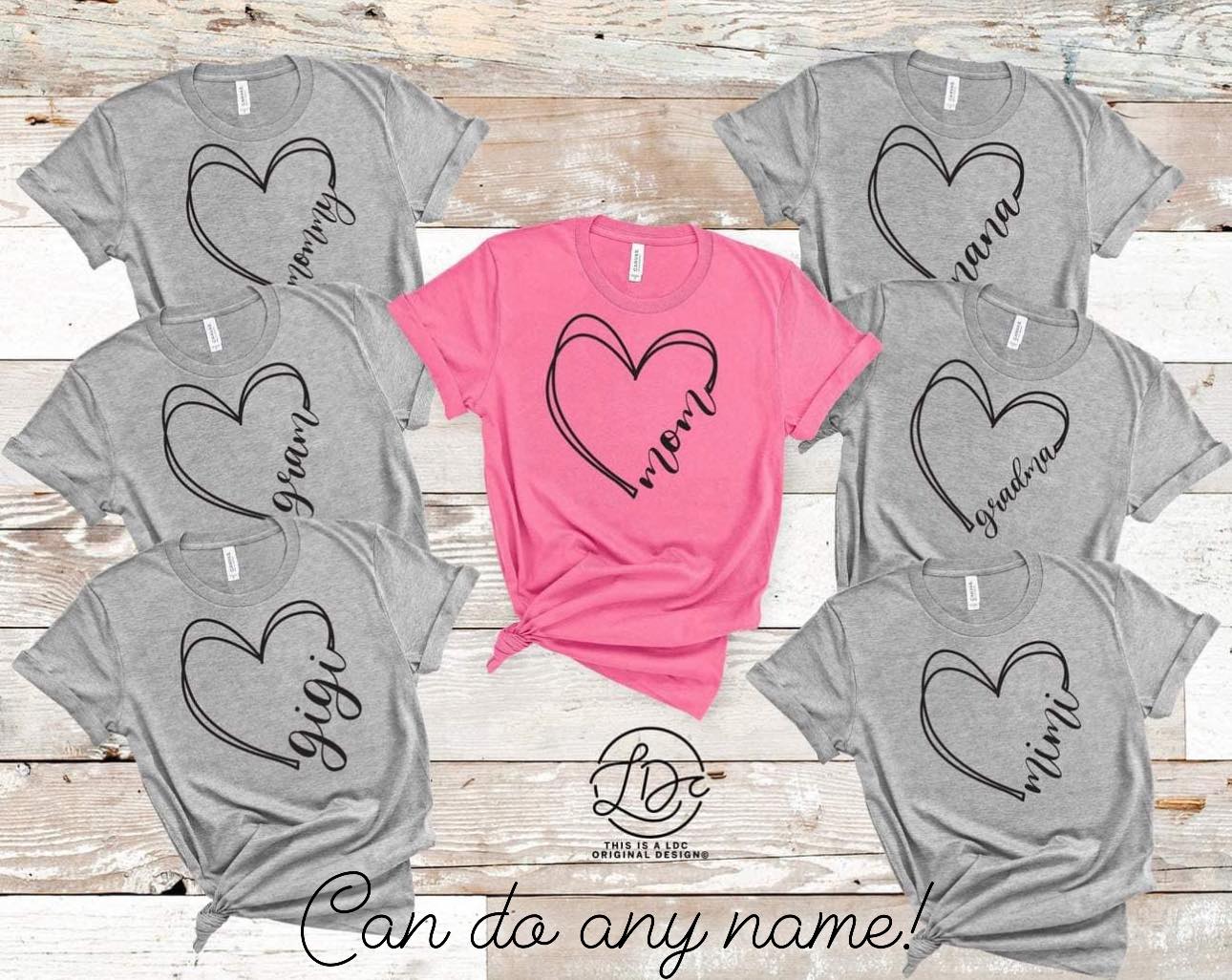 Mom Heart with Custom Name