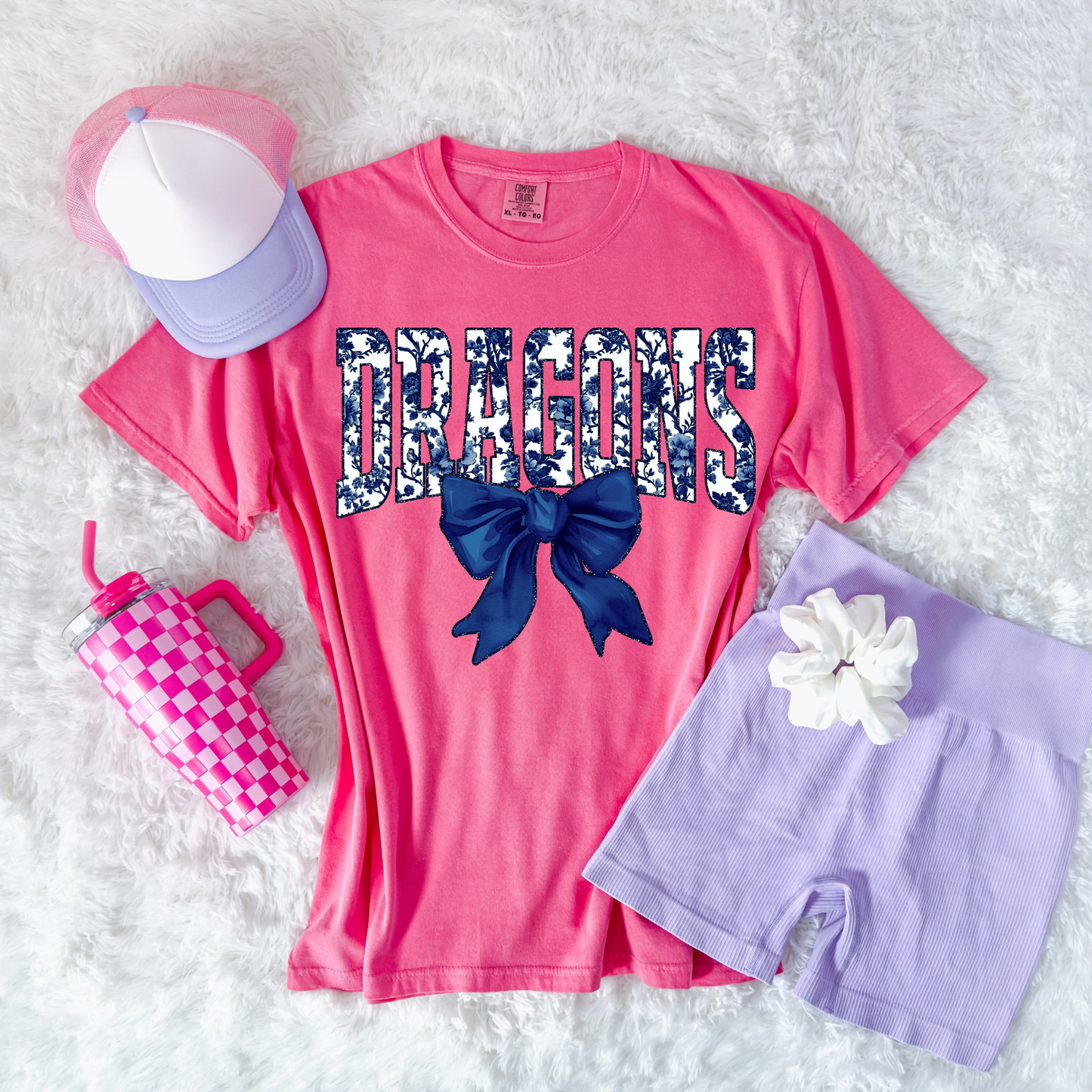 Navy Floral Dragons