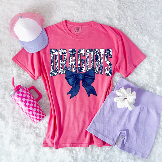 Navy Floral Dragons