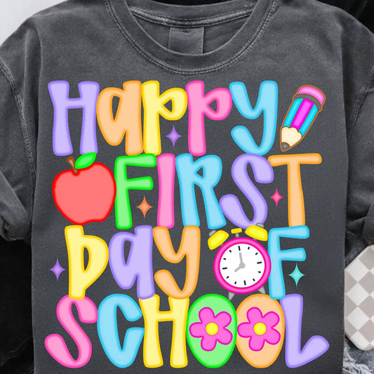 Neon Happy First Day of School
