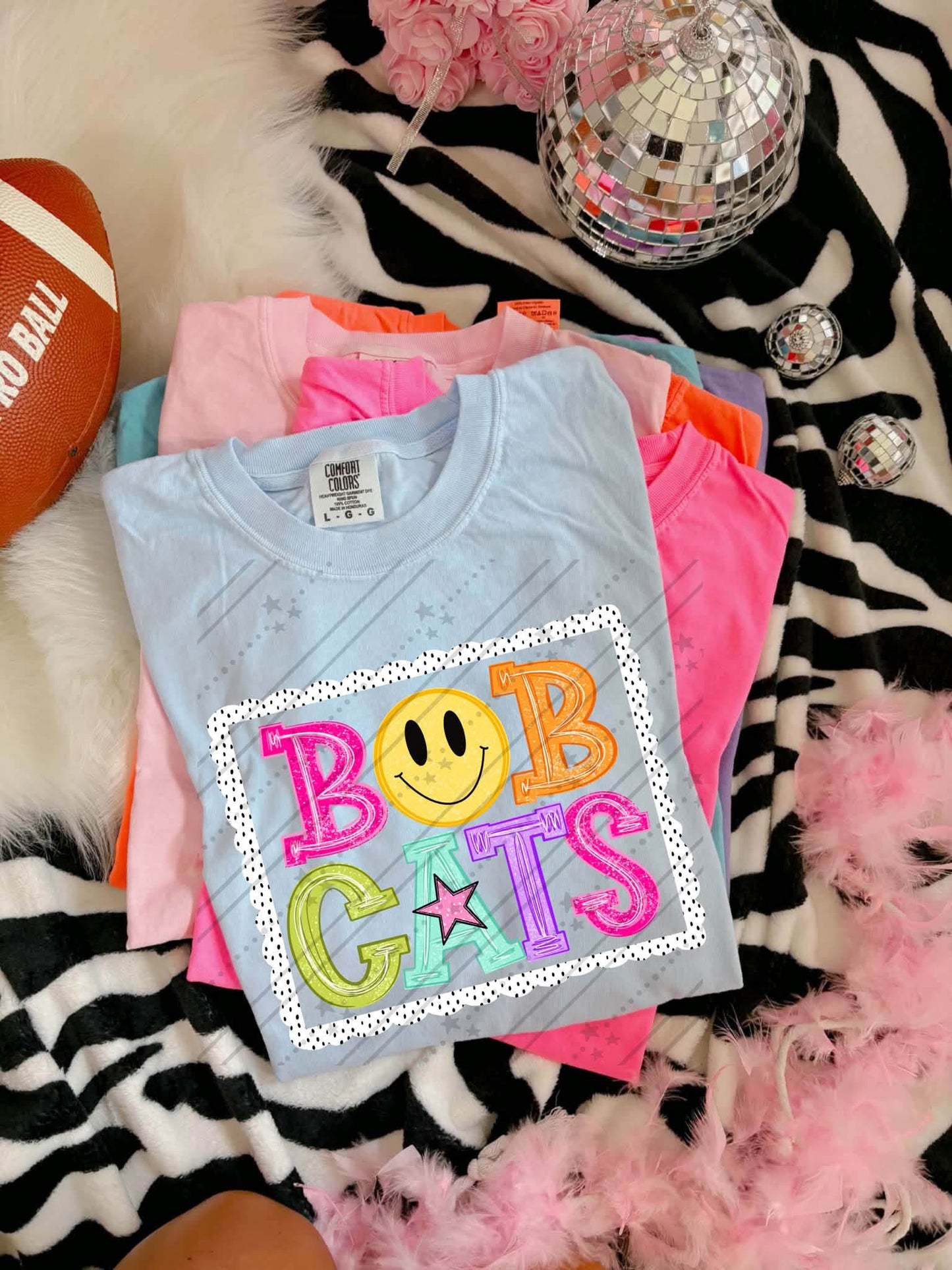 Neon Smiley Bobcats