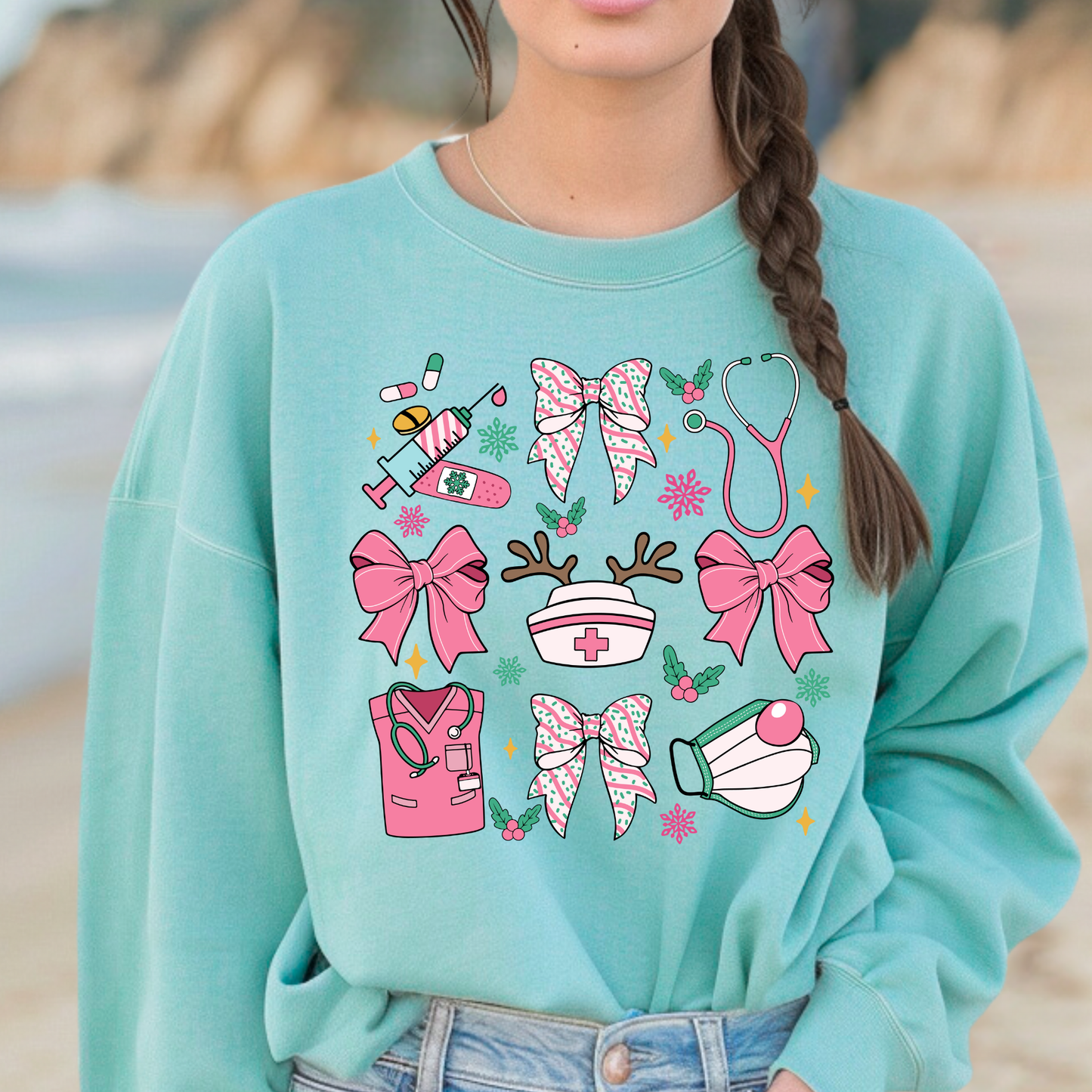 Nurse Pink Christmas Collage