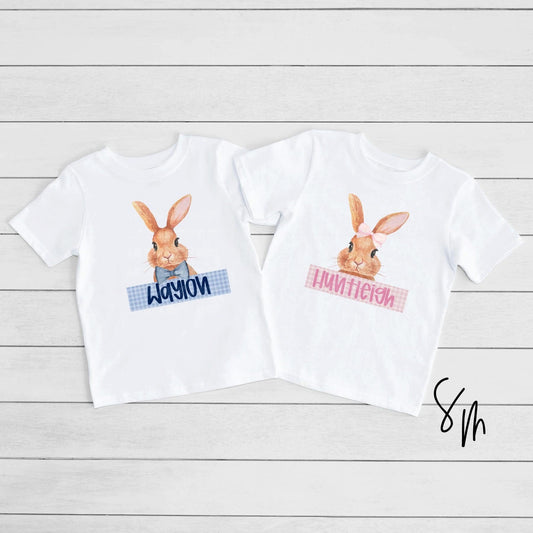 Old Fashioned Bunny- Blue and Pink