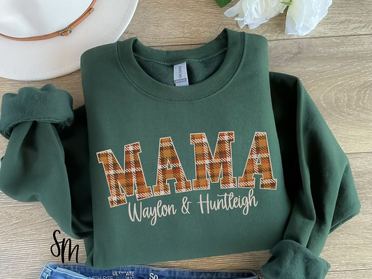 Orange Plaid Customized Mama