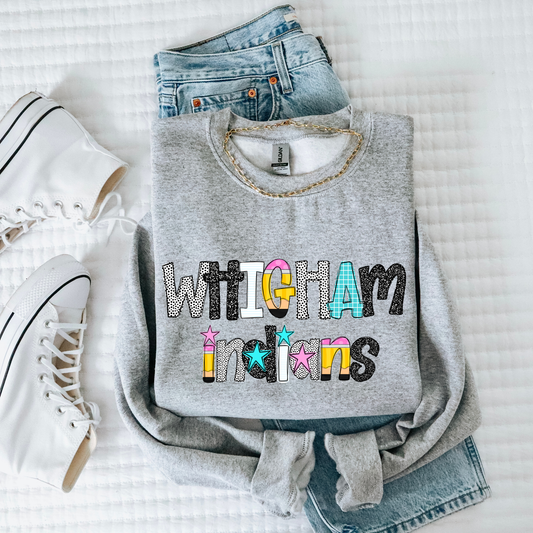 School Glitter Alpha- Whigham Indians