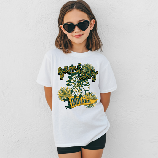 Game Day Indians- Green and Yellow- Toddler