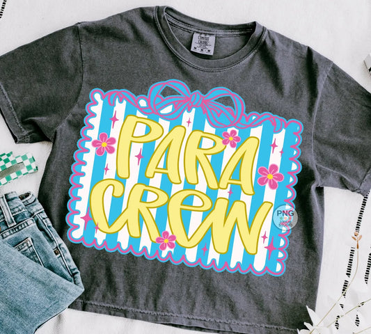 Para Crew with Blue White Stripe Back