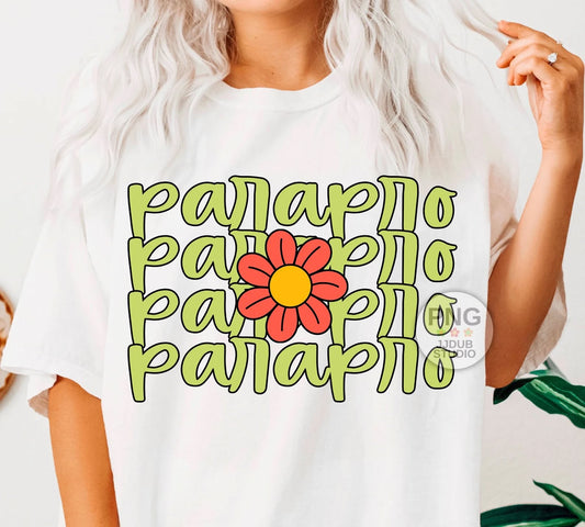 Parapro with Green and Pink Flowers