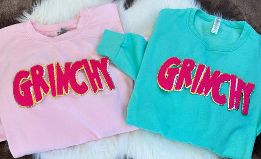 Pink Grinchy Chenille Patch