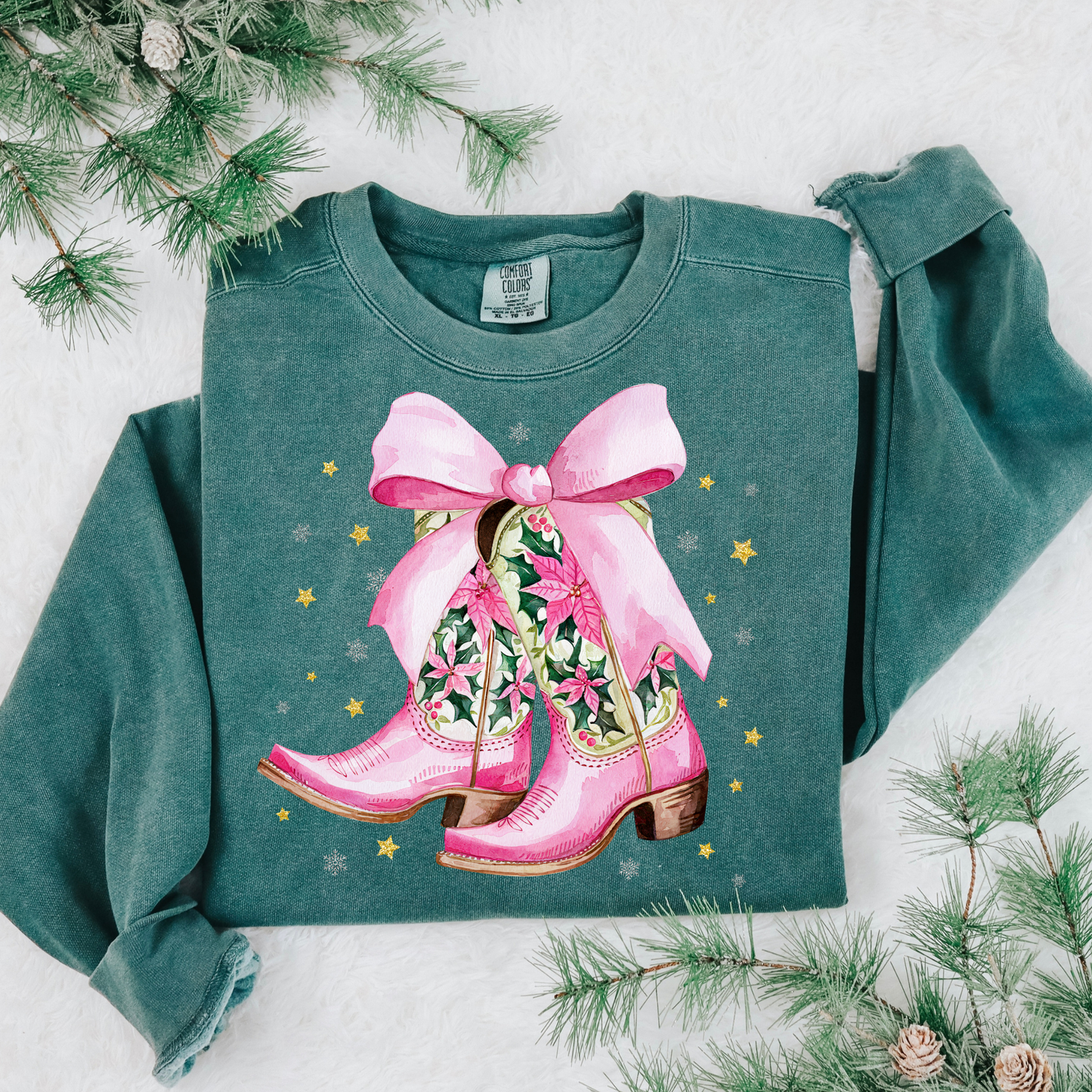 Pink Christmas Boots