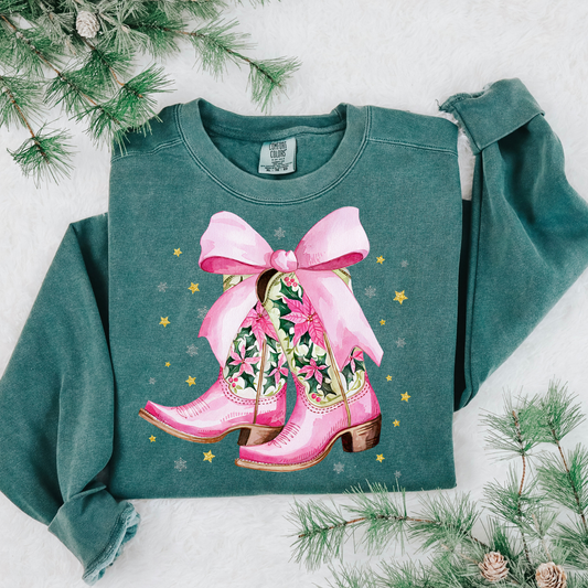 Pink Christmas Boots