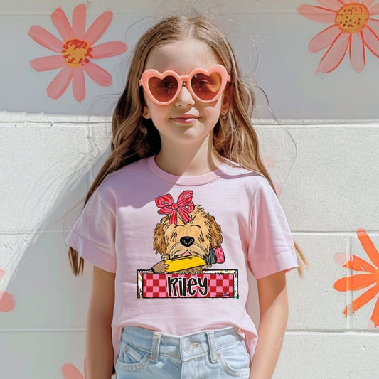 Girl School Dog with name