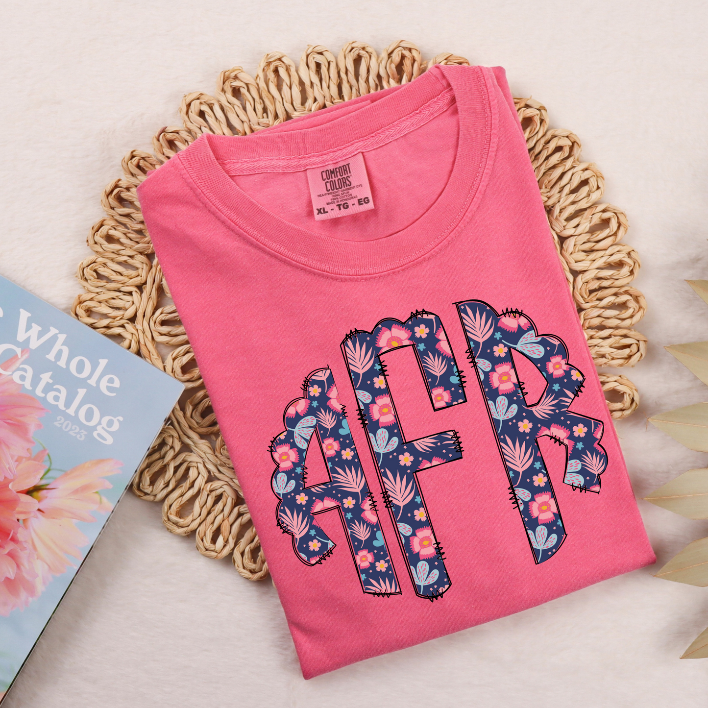 Pink Floral Monogram