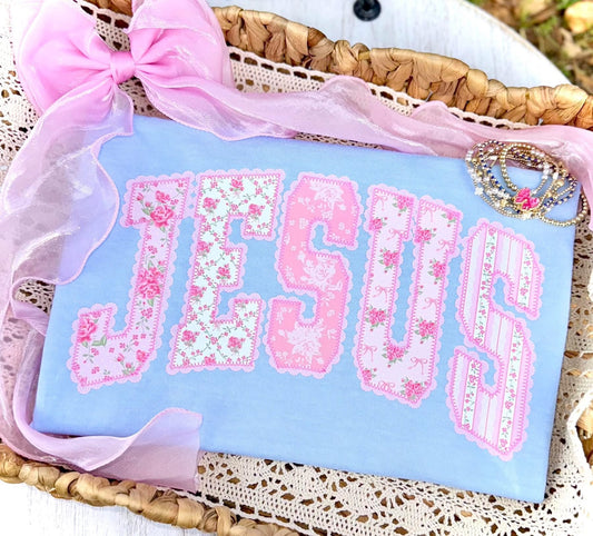 Pink Floral Patchwork Jesus