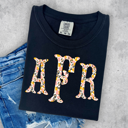 Pink Mustard Leopard Monogram Fishtail