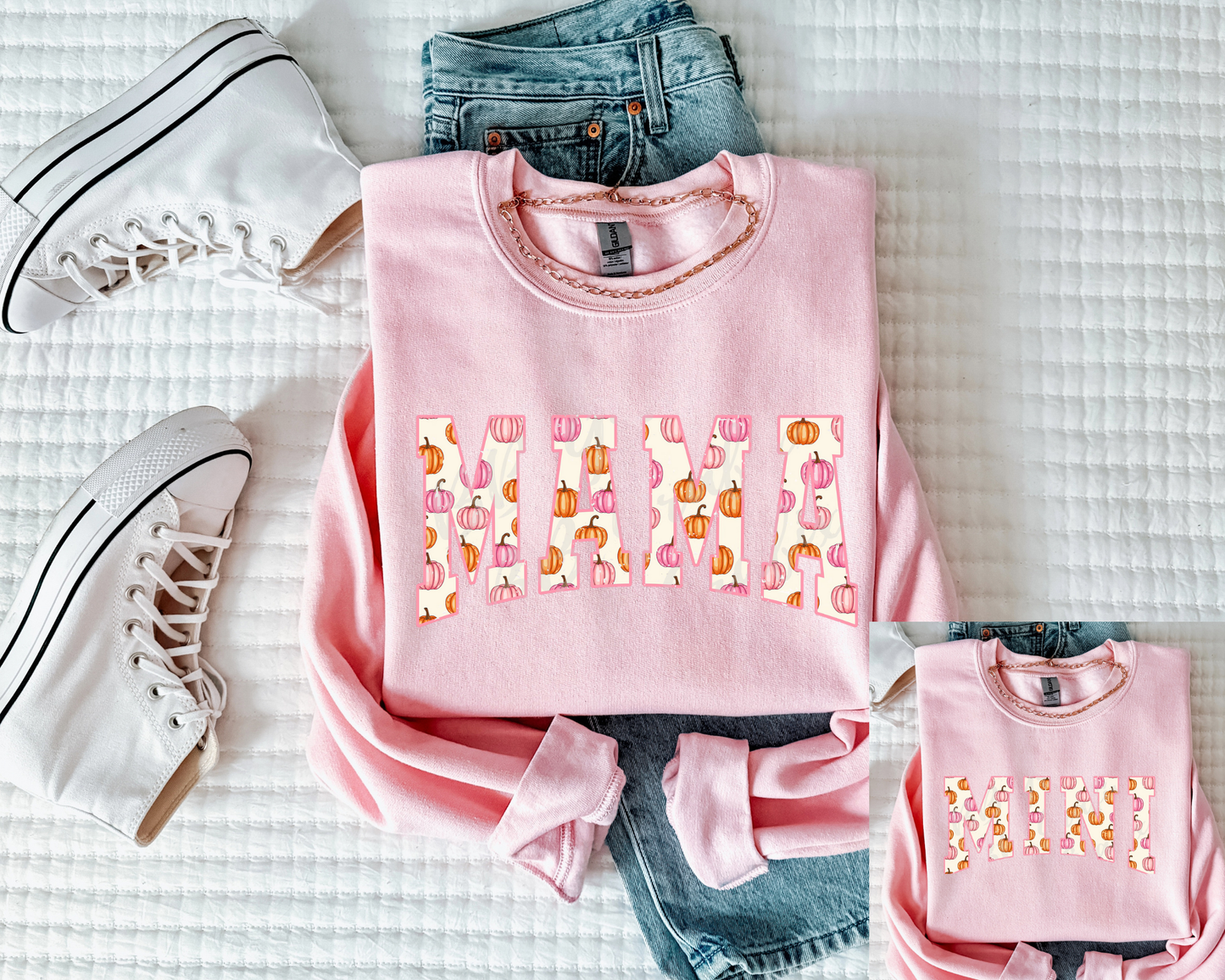 Pink and Orange Pumpkin Mama Mini