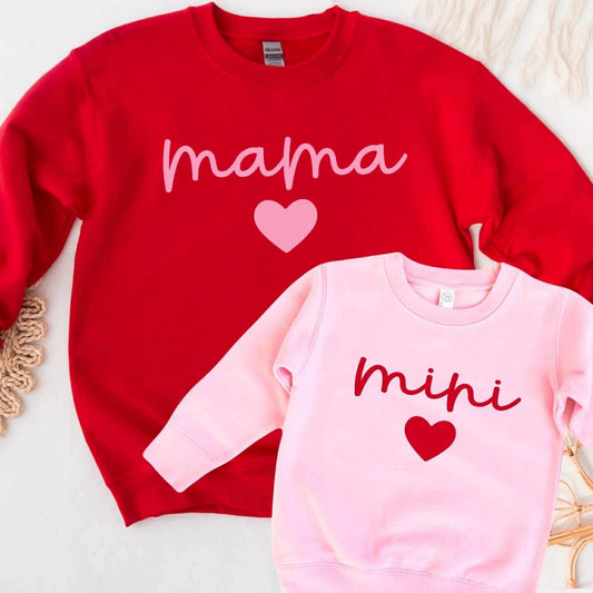 Pink and Red Cursive Mama and Mini