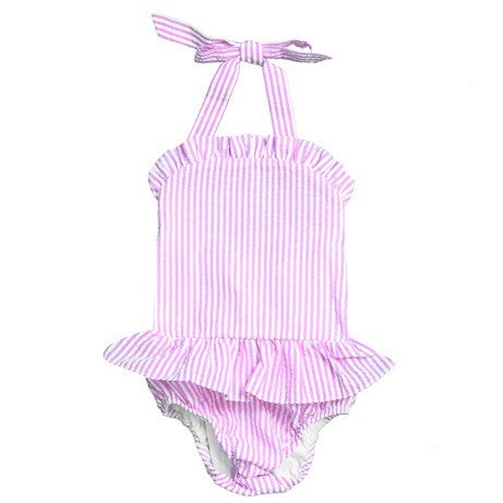 Seersucker Embroidered Bathing Suits and Coverups