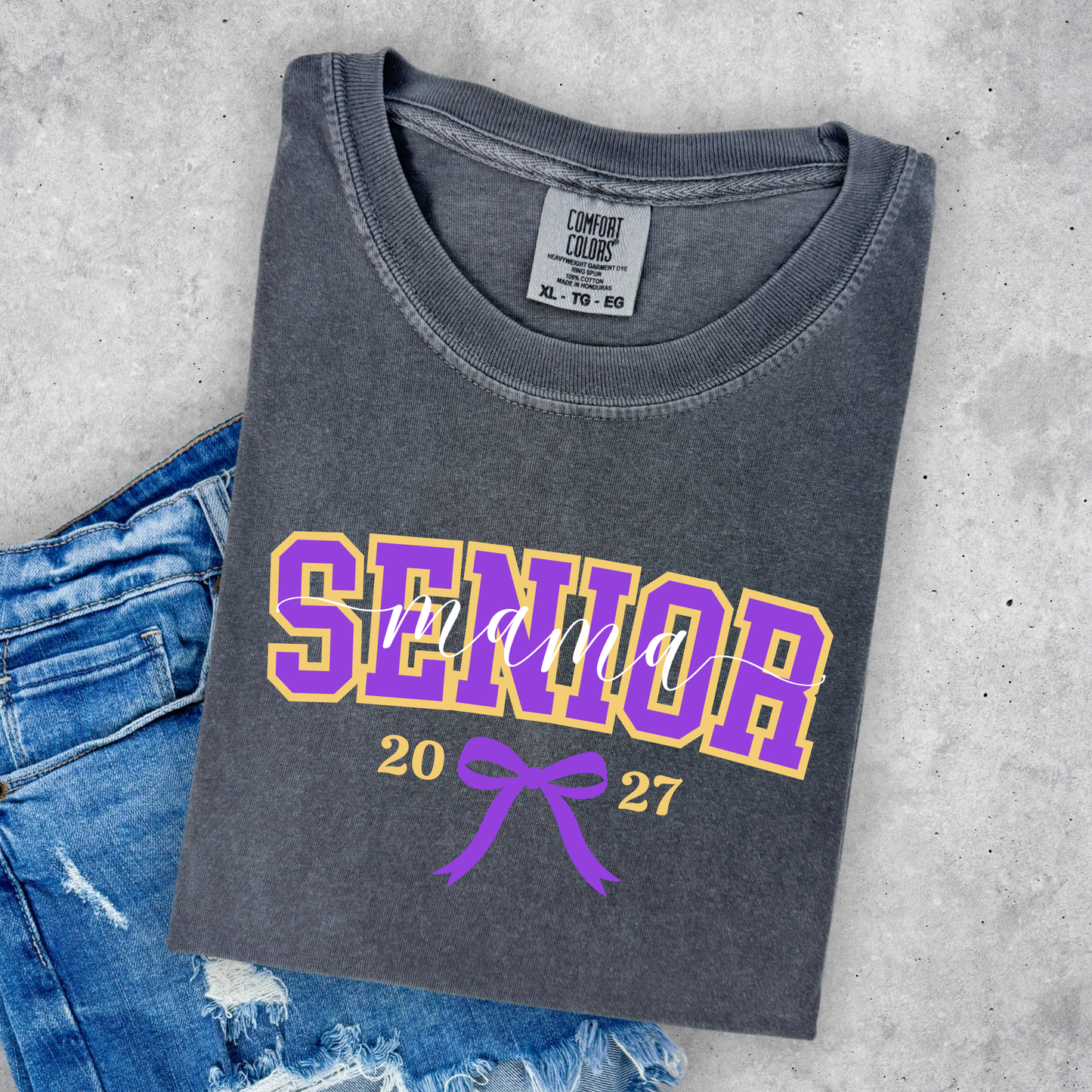 Purple and Gold Senior Mama 2027