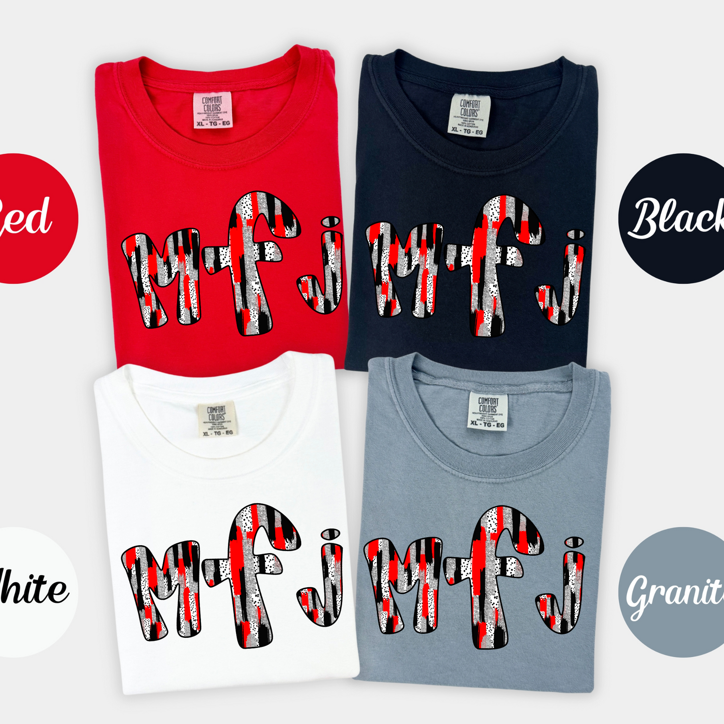 Red Black Brushstroke Monogram