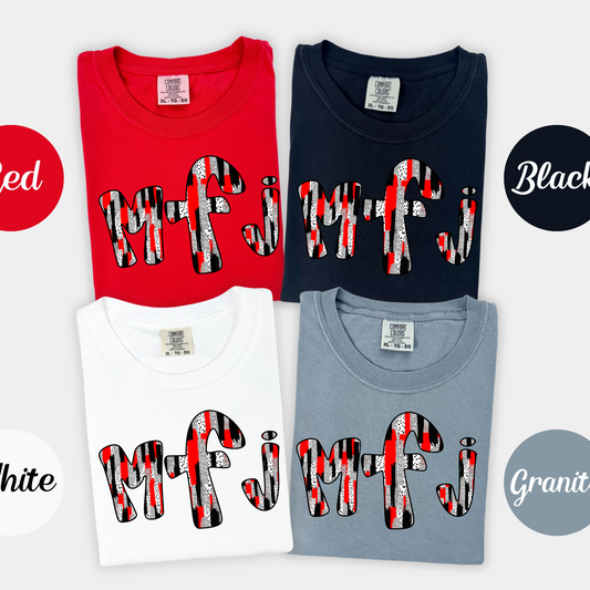 Red Black Brushstroke Monogram