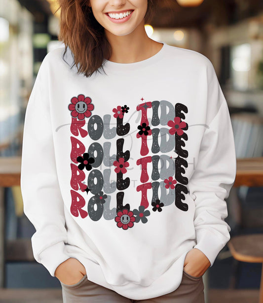 Roll Tide Floral Stacked