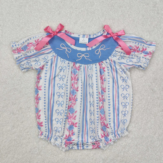 Blue and Pink Bow Smock Bubble