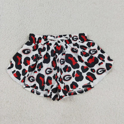 Girls Georgia  Black Leopard Ruffle Shorts