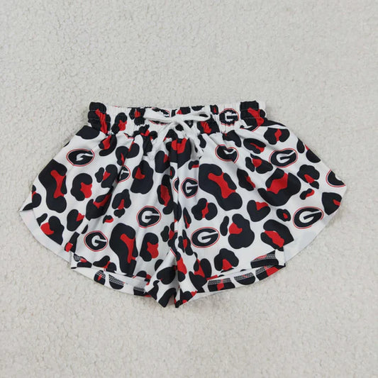 Girls Georgia  Black Leopard Ruffle Shorts