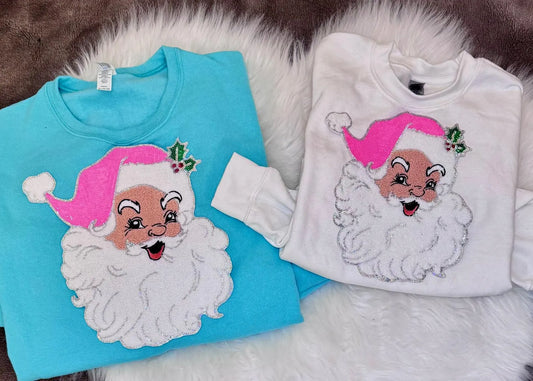 Pink Hat Santa Chenille Patch