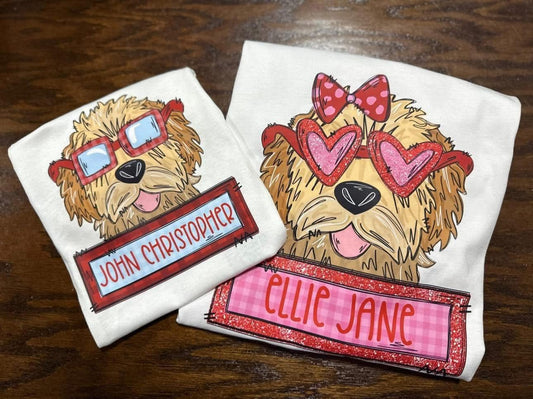 Shaggy Cow Valentine's Sunglasses with Names