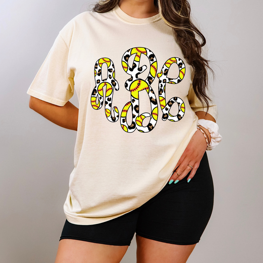 Softball Leopard Empress Monogram