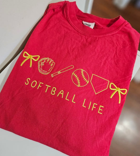 Softball Life Embroidered