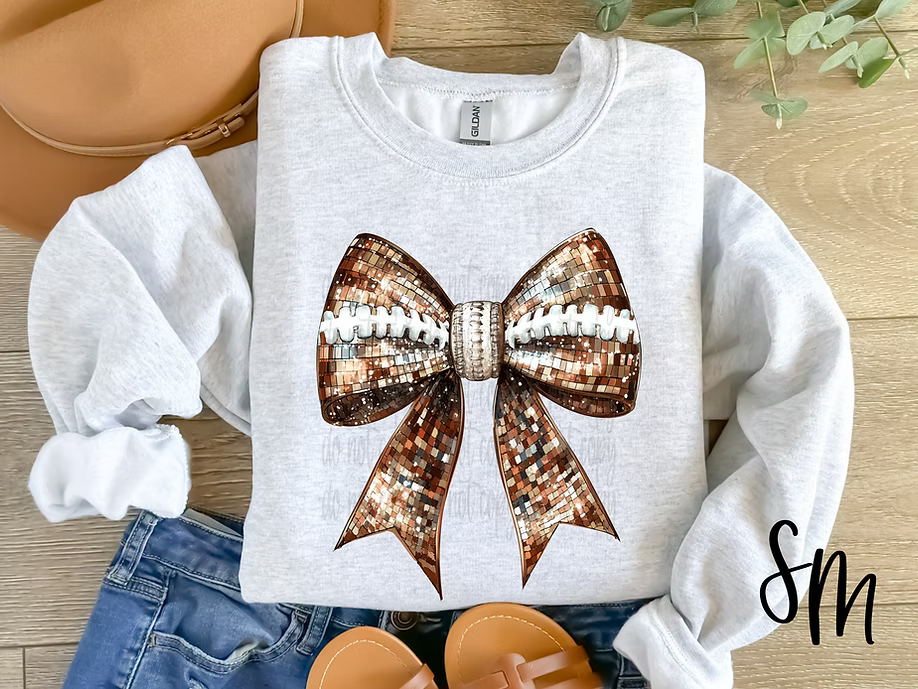 Sparkle Football Bow