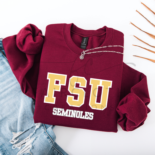 Straight- FSU Seminoles- Gold and Whtie