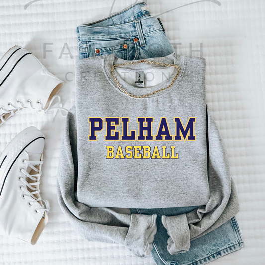 Straight- Pelham Baseball- Navy and Gold